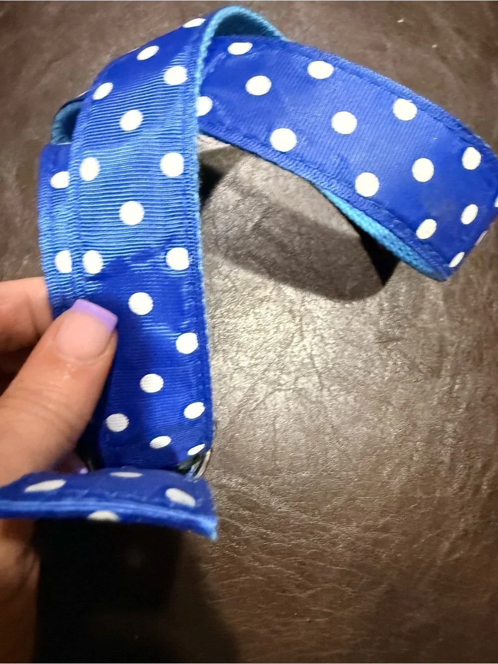 Blue Polka Dot Y2K Ribbon Belt Preppy Vintage OS